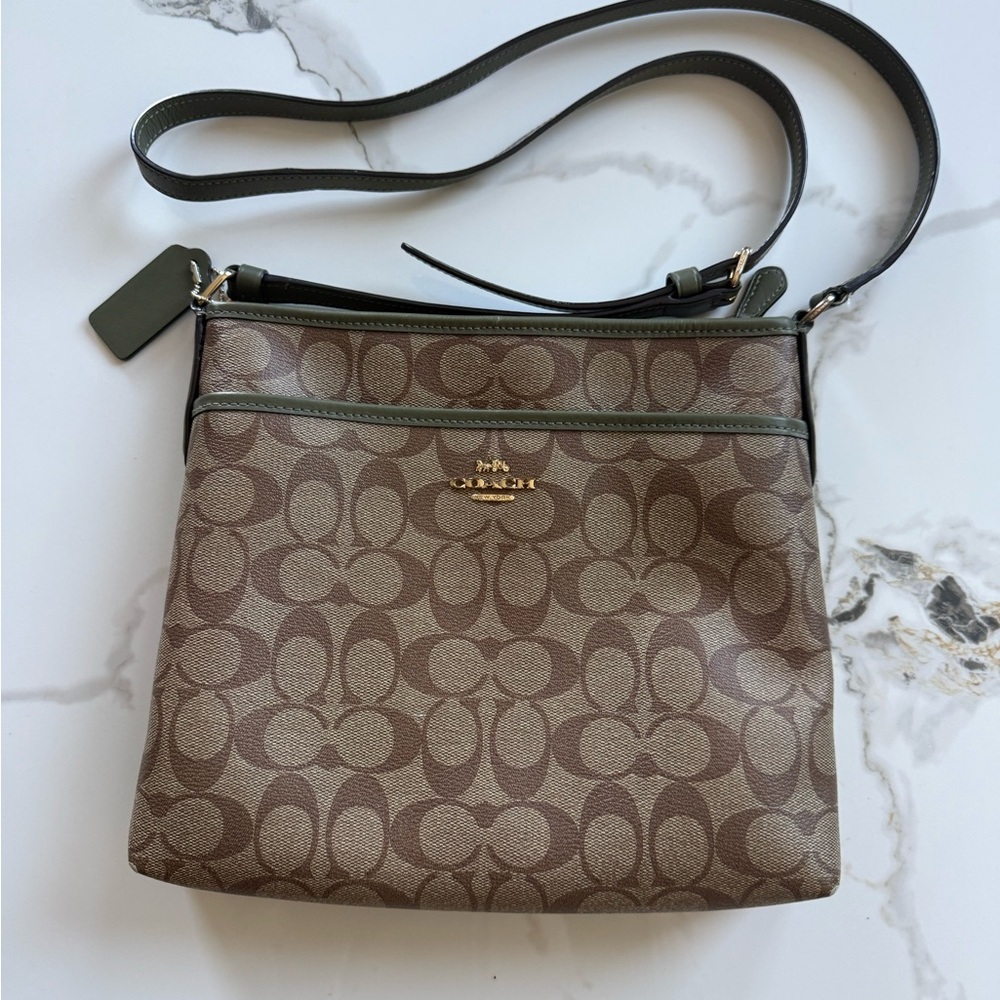 Coach khaki and olive Crossbody Bag
